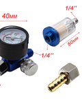 Killer Paint Spray Gun Air Pressure Regulator With Built In Gauge And 1/4 Inch Thread Pneumatic Filter Unit, showing pressure gauge and filter details.