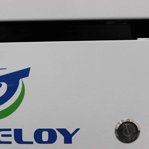 Close-up of 60W Dental Lab Dust Collector With Multi Stage Filtration displaying logo and power switch for easy access.