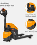 Heavy Duty Apollo Electric Pallet Jack 4400 Lb Capacity Extended Runtime with ergonomic handle and hydraulic system.