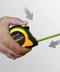 Self Lock Speed Mark Tape Measure Twelve Feet By Five Eighths Inch With Nylon Coated Blade Push Button Retract Yellow Case