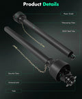 Tough As Nails Adjustable PTO Shaft With 48 To 80.5 Inch Telescopic Design And One Inch Three Eighths Spline close-up detail of security chain and universal joint