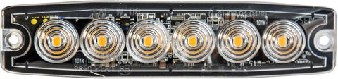 Five Inch Amber Ultra Thin Led Strobe Warning Light Featuring 23 High Visibility Flash Patterns And Low Profile Surface Mount Built With Ip X8 Waterproof Rating For Rough Jobsites And Heavy Hauling Trucks