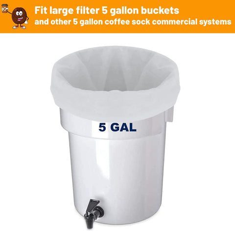 50 Pack Cold Brew Coffee Filters 20 By 20 Inch Commercial Filter Bags For Brewing Up To 5 Lbs Of Coffee Fits 5 Gallon Buckets
