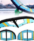 Inflatable Windsurf Wing With Window For Water Sports Dope Wingsurfer displayed on beach and close-up of durable TPU-coated canopy