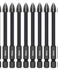 Top Shelf 10 Piece Drill Bit Set 6mm Heavy Duty Alloy Steel For Tile Porcelain Glass Marble Full Ground Tip for precise drilling