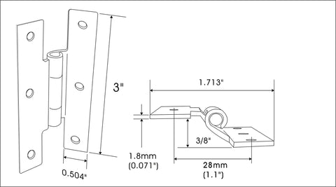 Matte Black Offset Cabinet Door Hinge Three Eighths Inch, Beefy Heavy Duty Steel Hardware For Glass Panel Cabinets, 12 Pack, Precise Machined Joints With Tight Play, Includes Mounting Screws, Made In Taiwan