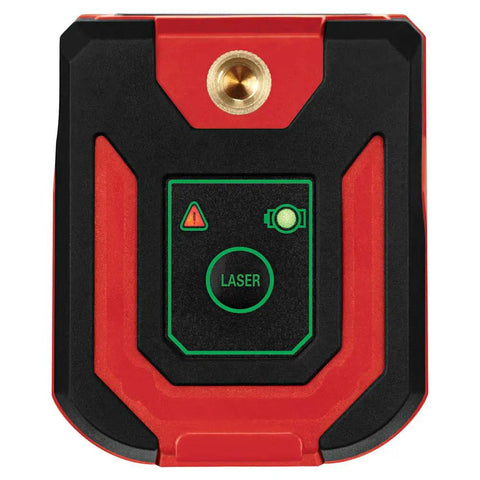 Front view of Self Leveling Green Cross Line Laser With Projected Measuring Marks for Quick Precise Layouts Up To 65 Feet A Handy DIY And Pro Tool Red Black LL932401