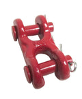 Twin Double Clevis Three Eighths Grade 70 Red Powder Coated Lifting Hardware Pack Of Six for chain link repair and field rigging
