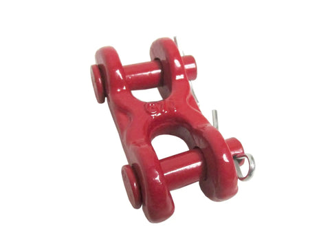 Twin Double Clevis Three Eighths Grade 70 Red Powder Coated Lifting Hardware Pack Of Six for chain link repair and field rigging