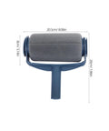 Pro Grade Paint Roller Kit With Adjustable Telescopic Handle For Effortless Ceiling And Wall Coating That Makes DIY Renovation A Real Breeze Without Drips Or Streaks, gray roller with blue handle.