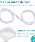 Enema tube connector adapters, clear polypropylene, fits 7–12 mm tubes; includes storage box, 2-pack