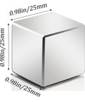 Heavy Duty Neodymium Magnets With Dang Strong Grip And Boss Level Rare Earth Discs 0.98in/25mm silver cube for DIY projects.