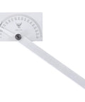 Rock Solid Stainless Steel Angle Protractor Square Head with 180-degree scale for precise bevel checks and layouts.