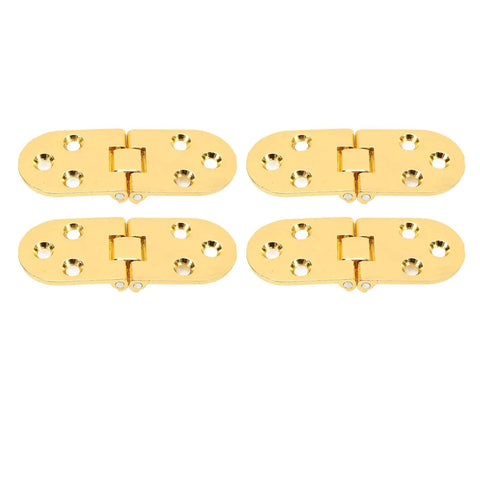 180 Degree Flap Hinge In Bright Gold 0.09 Inch Thick Metal Folding Flip Top Hinge For Folding Tables Sewing Machines Computer Desks And Coffee Tables Built To Last Zinc Alloy Construction, four hinges displayed