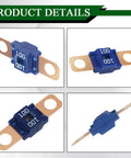 Boss Grade Bolt On Midi Fuse Kit For Your Ride Copper Heavy Duty Battery Protection for Cars Trucks and Golf Carts, 100A fuse detail.