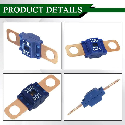 Boss Grade Bolt On Midi Fuse Kit For Your Ride Copper Heavy Duty Battery Protection for Cars Trucks and Golf Carts, 100A fuse detail.