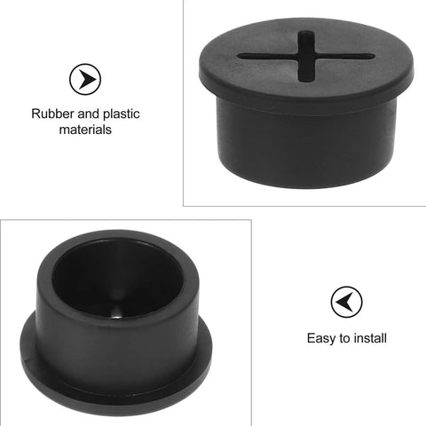 12 Pack Rubber Grommet Kit 20mm Opening for Wires and Cables, Desk cable hole plug, rubber and plastic, easy install