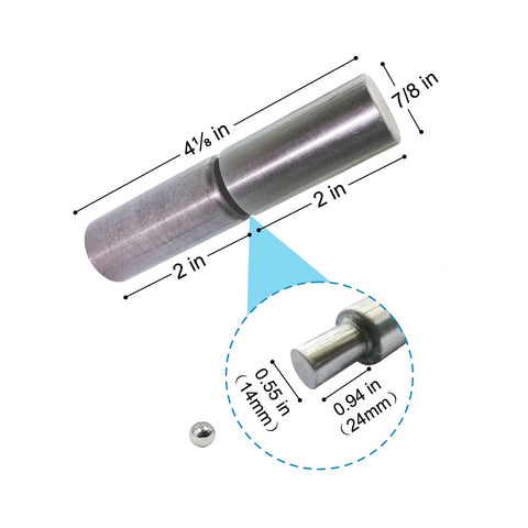 SRNETKJ 4-pack weld-on bullet hinges; heavy-duty steel, 1/2 in pin, ball-bearing hinges for swing doors (front view).