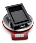 Visible Push To Close Latch For Cabinets, Pull To Open, Same Plane Lock Panel, Model 64 10 302 90, on red digital scale