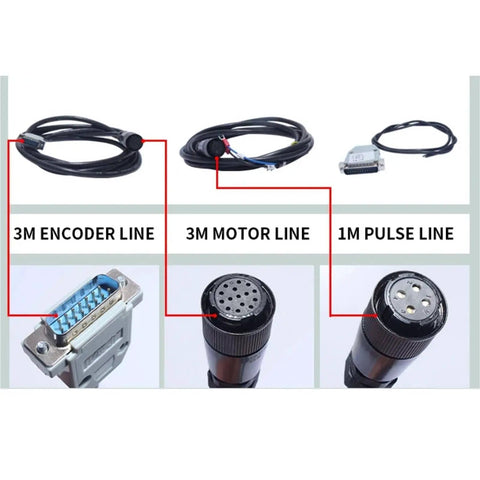 High Precision 220V AC Servo Motor With 4Nm Torque At 2500 RPM 1KW Single Phase Drive Permanent Magnet AASD 20A matched cables