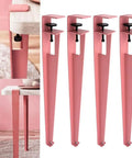Badass Four Pack Iron Table Legs With Height Adjustment And Built In Leveling Pads For Coffee Dining Tables Or Workbenches Slick F Style Build Makes Any Diy Project A No Sweat Win In Fresh Green, featuring adjustable foot pads.