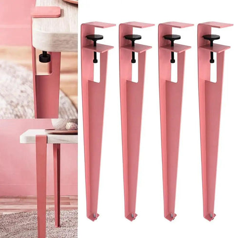 Badass Four Pack Iron Table Legs With Height Adjustment And Built In Leveling Pads For Coffee Dining Tables Or Workbenches Slick F Style Build Makes Any Diy Project A No Sweat Win In Fresh Green, featuring adjustable foot pads.