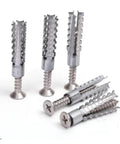 6/8mm Expansion Pipe Hollow Wall Anchors Kit With Self Tapping Metal Screws, 200Pcs Set For Cement Board And Drywall on white