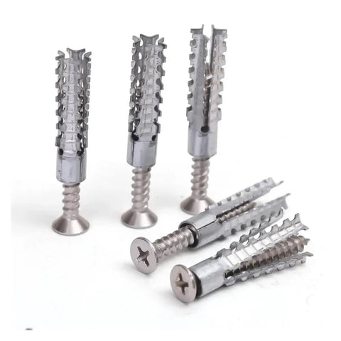 6/8mm Expansion Pipe Hollow Wall Anchors Kit With Self Tapping Metal Screws, 200Pcs Set For Cement Board And Drywall on white