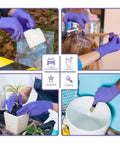 Purple nitrile disposable gloves, medium, powder-free; suitable for salon, painting, gardening, and home tasks