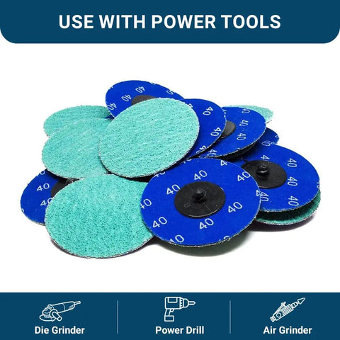 3 Inch Quick Change Sanding Discs With Pro Grade Green Zirconia Grit For Deburring Polishing Rust Removal On Metal R Type Backing