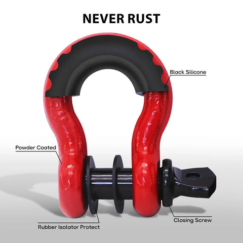 Badass Heavy Duty 2 Pack D Ring Shackles Delivered With 41887 Lbs Breaking Strength And A Solid 7 8 Inch Screw Pin Rigged Tough for tow and winch recovery.