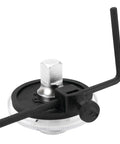 Torque Angle Gauge For One Half Inch Drive Tools With 360 Degree Scale In Two Degree Increments, Adjustable Arm In Two Lengths, Chrome Steel Build For Tough Auto Shop Jobs, black arm and chrome drive