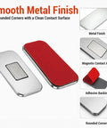 8 Pack Magnetic Cabinet Door Catch Set with slim stainless steel design, smooth metal finish, adhesive backing, and rounded corners
