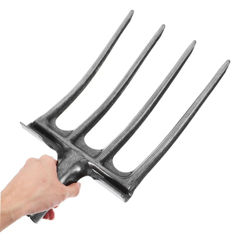 Heavy Duty Steel Four Prong Pitch Fork For Digging And Loosening Soil Manure Rake With Easy Attach To Handle Not Included Durable Replacement