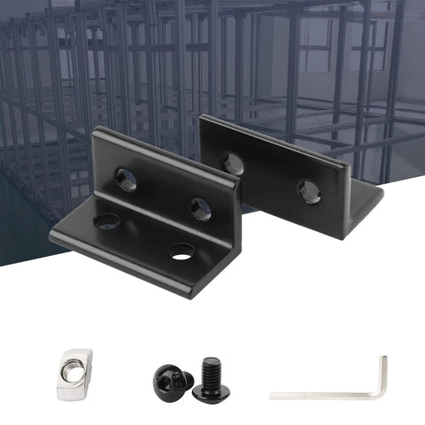 10 Pcs 4 Hole Inside Corner Bracket Kit For 2040 Aluminum Extrusion With 6mm Slot 90 Degree L Bracket, T Nuts, Screws, Wrench
