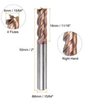 HARFINGTON 6 mm carbide square end mill, 4-flute, TiSiN coated, 50 mm long, 6 mm shank