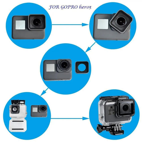 Rugged Replacement Waterproof Housing For GoPro Hero 5 6 7 Black Deep Dive Ready Up To 147 Feet 45 Meters Easy Lens Swap