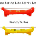 Hanging for spirit Level 2-Pack with Molded Hook in orange and yellow, compact size with clear bubble levels for accurate alignment.