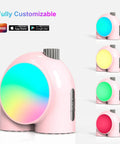 Planet 9 Smart Mood Lamp Battery Operated Cordless RGB LED Night Light For Bedroom Gaming Room And Office Pink Color with app control