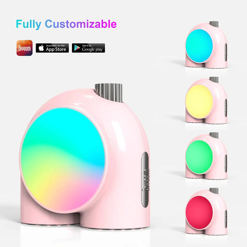 Planet 9 Smart Mood Lamp Battery Operated Cordless RGB LED Night Light For Bedroom Gaming Room And Office Pink Color with app control