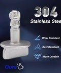 Four Sets Built Like A Tank Radiator Splash Shield Quarter Turn Thumb Screws With Stainless Steel Clip Nuts For Ford F150 Explorer Edge Lincoln No Sweat Rust Proof Engine Shield Kit, 304 stainless steel thumb screw close-up view.