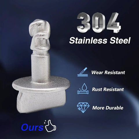 Four Sets Built Like A Tank Radiator Splash Shield Quarter Turn Thumb Screws With Stainless Steel Clip Nuts For Ford F150 Explorer Edge Lincoln No Sweat Rust Proof Engine Shield Kit, 304 stainless steel thumb screw close-up view.