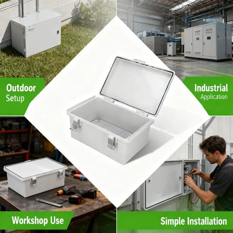 Weatherproof ABS Electrical Enclosure 190x290x140mm Outdoor Junction Box With Stainless Steel Latch for versatile applications