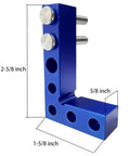 Heavy Duty Woodworking Square And Center Finder With An 11 32 Marking Hole Designed To Nail Down Precise Layouts And Verify Edge Alignment Dead Straight Today, blue metal layout square with measurement markings.