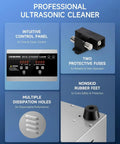 Features of 10L Digital Ultrasonic Cleaner With Heater And Timer, 240W Stainless Steel Pro Grade Sonic Cleaning Machine