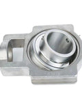 Top Shelf SUCT207 304 Stainless Steel Vertical Outer Spherical Bearing With Deep Groove Ball Design, close-up view showing smooth surface.