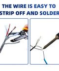 Wire stripping and soldering of 16 Gauge Two Conductor Shielded Wire Built For Automotive And Electronics, 30 Foot UL2464 Cable EMI RFI Shielded Copper Core Pro Grade Flexible For 3D Printer CNC VFD Spindle Stepper Motors Sound System And Speaker Wiring.