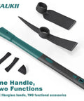 Two Tool Heads Garden Hoe Set With One Handy Handle For Flower Beds And Weeding Easy Install Multi Functional Gardening Kit.