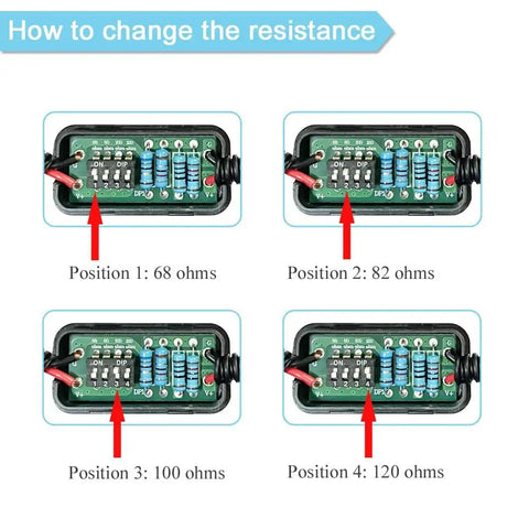 VCM Muzzler Harness Disable Kit Replacement For 3.5L V6 Engines with resistor positions: 68, 82, 100, 120 ohms for Honda models