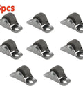 8 Pack Silent Mini Caster Wheels 0.5 Inch for Carts and Trolleys, Tiny Rubber Rolling Wheels with Smooth Glide